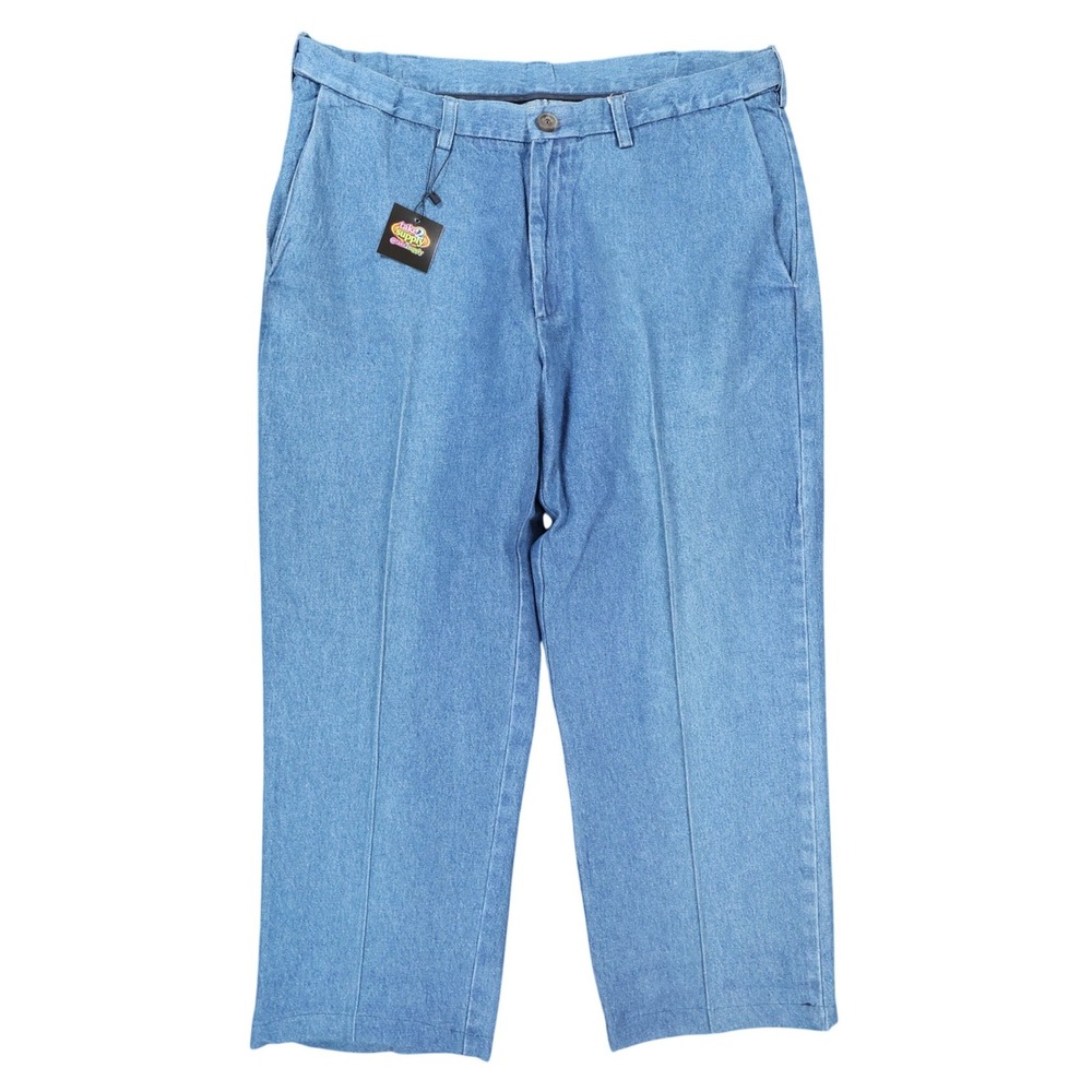 Haggar Denim Trousers Mens‎ 38x29 Blue Vintage Flat Front Cotton
